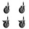 Service Caster 5'' Black Poly Wheel Swivel 3/4'' Expanding Stem Caster Set 2 Brakes, 4PK SCC-EX20S514-PPUB-BLK-2-PLB-2-34 - alternate 1